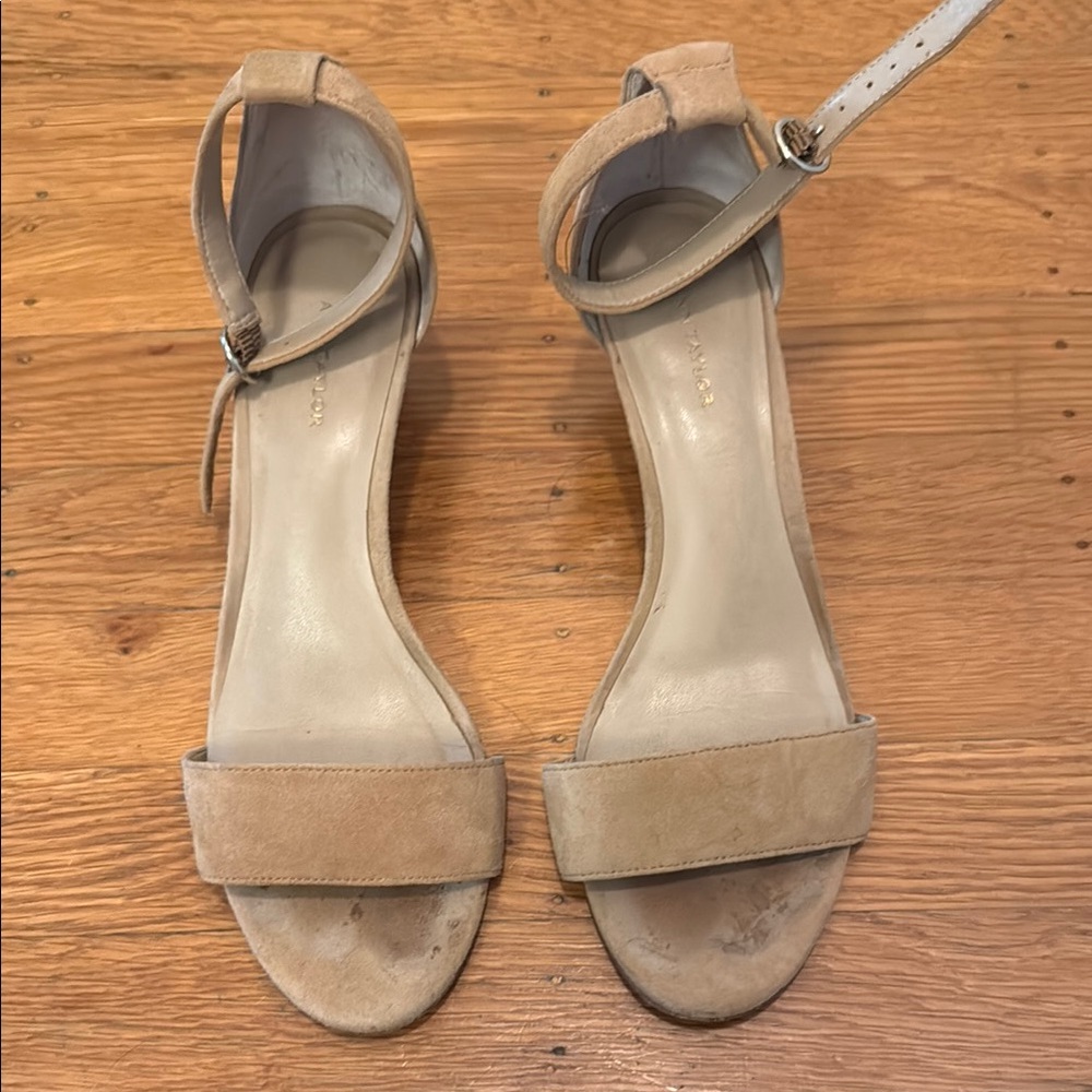 Ann Taylor Tan Ankle Strap Heels